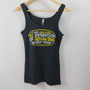 Black Graphic Scoop Neck Tank Top NWOT